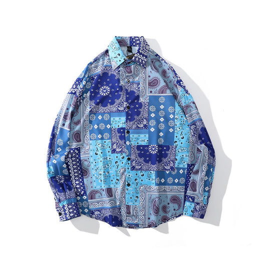 High Street Hip-hop Oil Painting Graffiti Shirt Retro Loose Couple Jacket