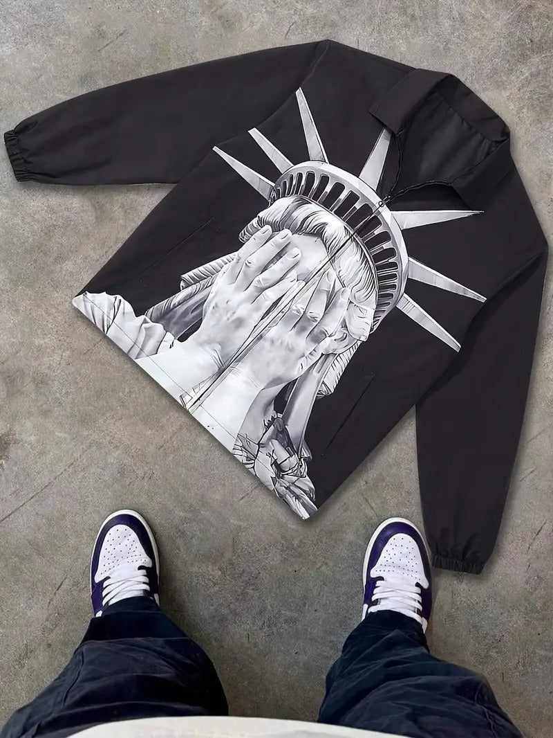 Men Casual Rave Zip Up Jacket