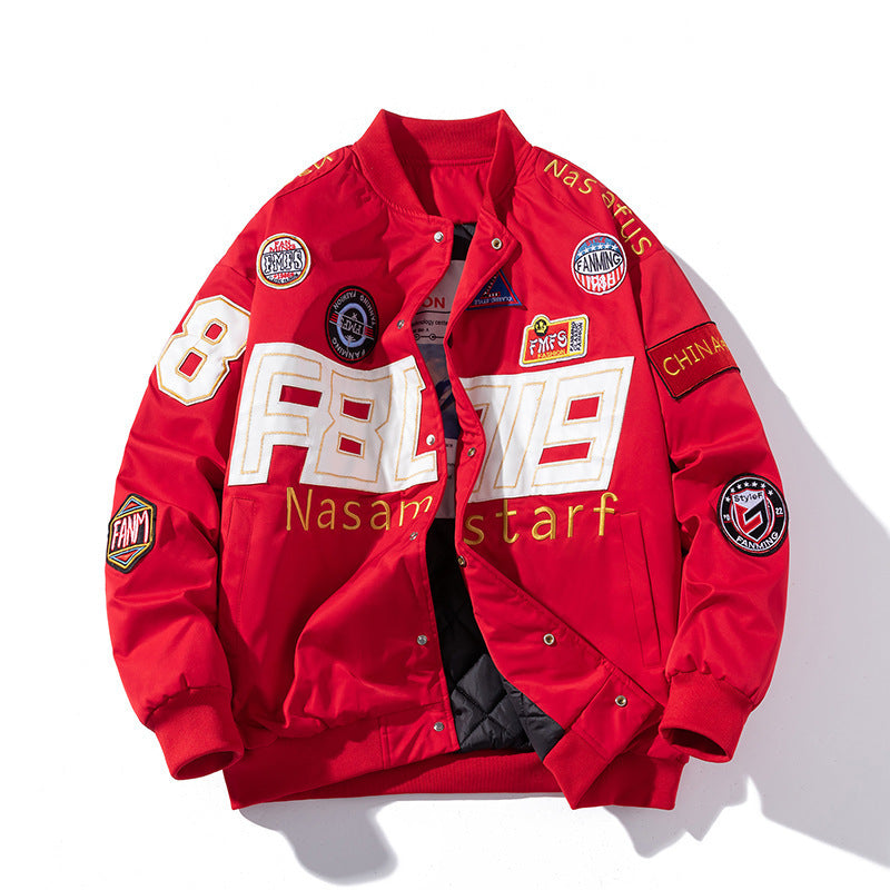 Racing Suit Thick Motorcycle Jacket Embroidered Baseball