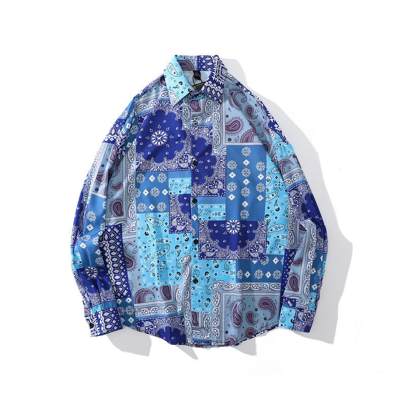 High Street Hip-hop Oil Painting Graffiti Shirt Retro Loose Couple Jacket