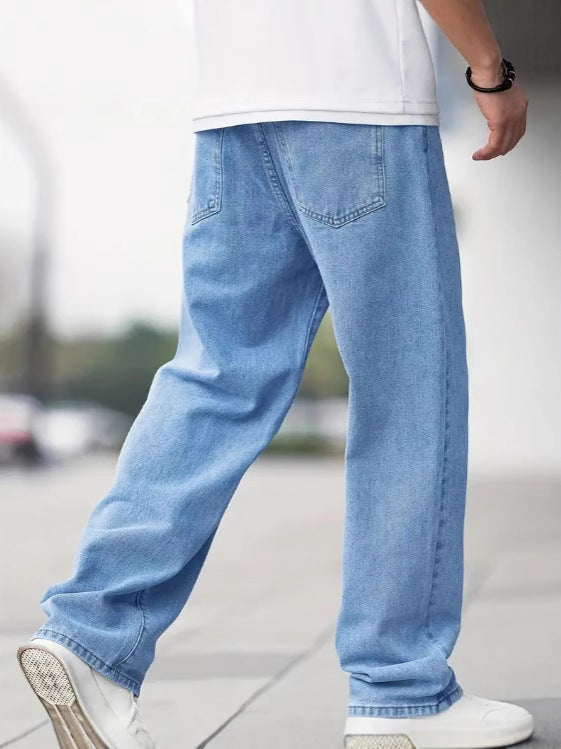 Men's Denim Loose Straight Casual Trousers