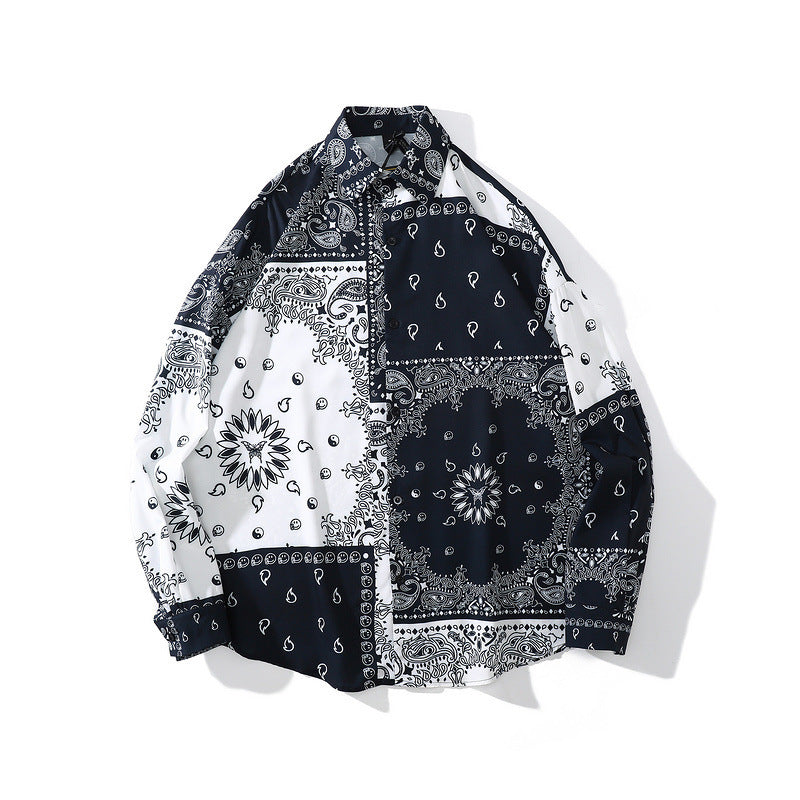 High Street Hip-hop Oil Painting Graffiti Shirt Retro Loose Couple Jacket