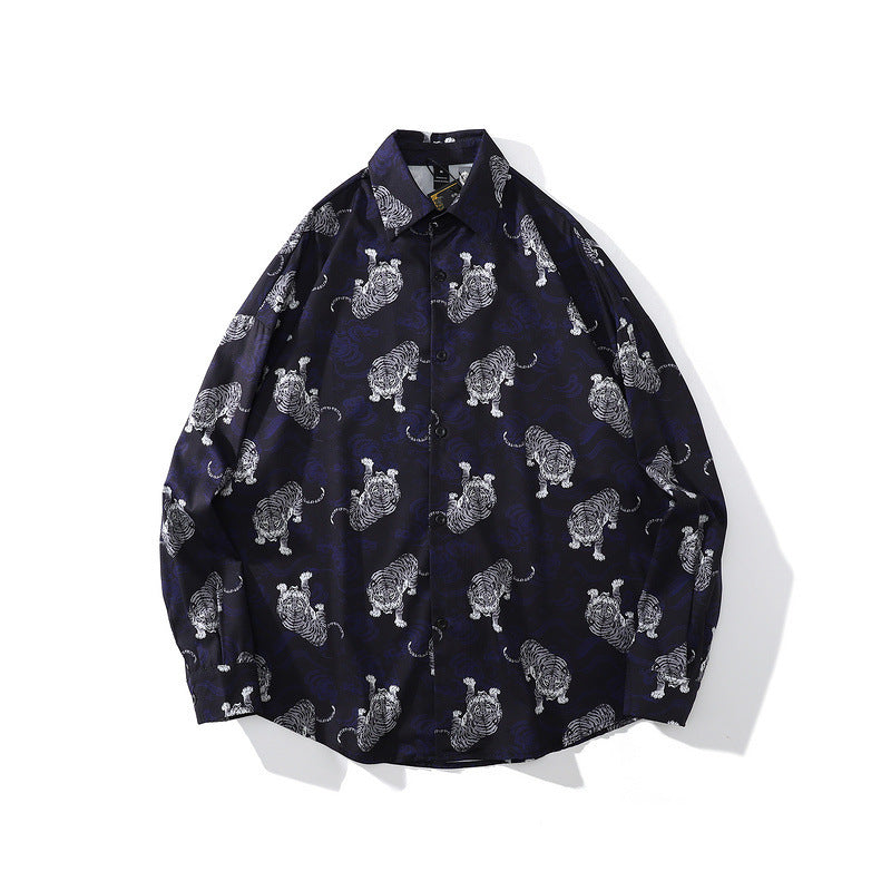 High Street Hip-hop Oil Painting Graffiti Shirt Retro Loose Couple Jacket