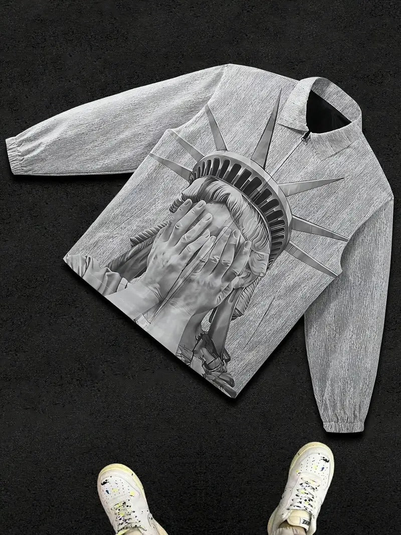 Men Casual Rave Zip Up Jacket